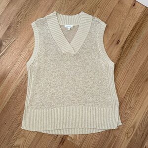 Haven Well Within Linen Cotton Vest Cream Coastal Beachy Size XL